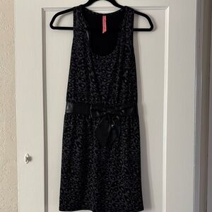 Eight Sixty Black Leopard Print Mini Dress